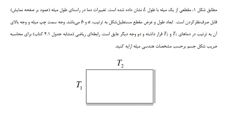 صورت پروژه انتقال حرارت صورت پروژه انتقال حرارت