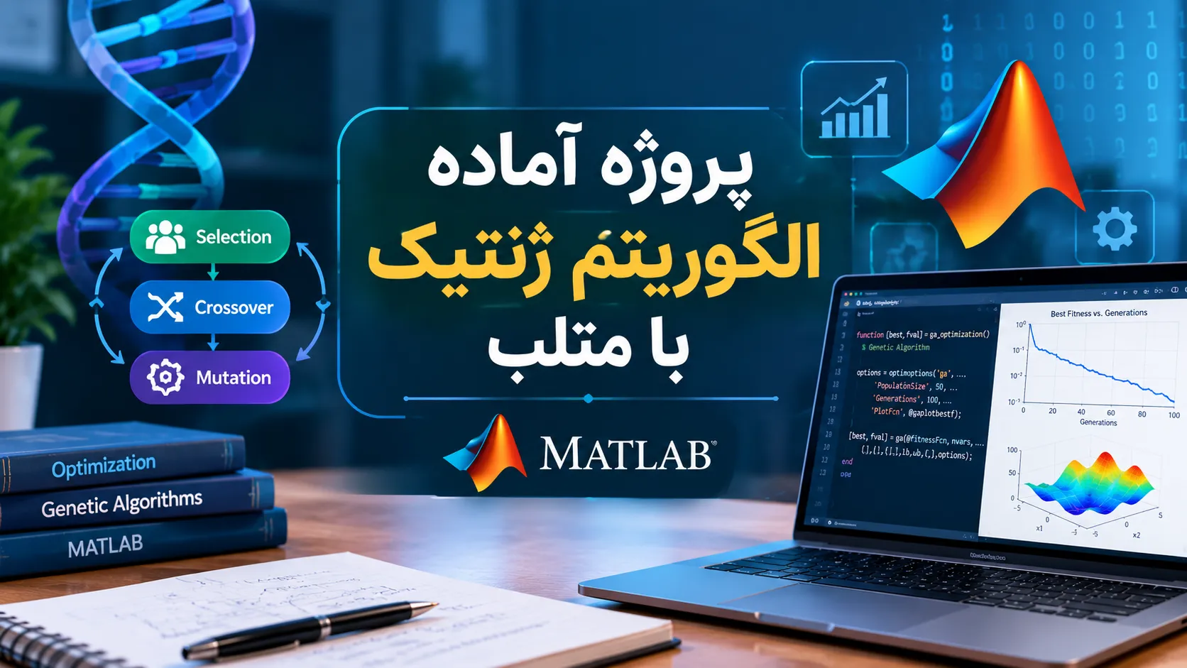 پروژه آماده الگوریتم ژنتیک با متلب پروژه آماده الگوریتم ژنتیک با متلب
